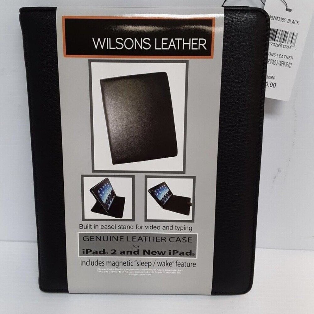 NWT Wilsons Black Leather iPad Case